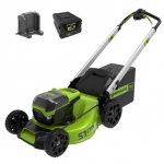 Газонокосилка самоходная, аккумуляторная Greenworks GD60LM51SPK4, 60V (51 см) бесщеточная, c АКБ 4АЧ и ЗУ, арт. 2514307UB